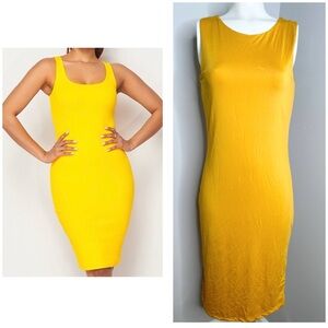 NWT LOVE NATION YELLOW TANK DRESS /SIZE LARGE